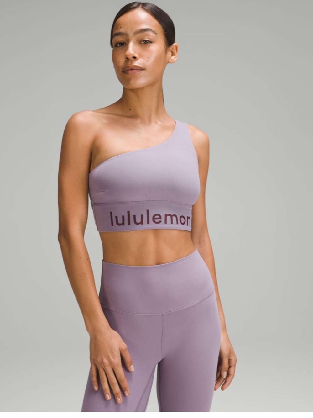 lululemon athletica One-Shoulder Align Asymmetrical Bra in Purple Ash